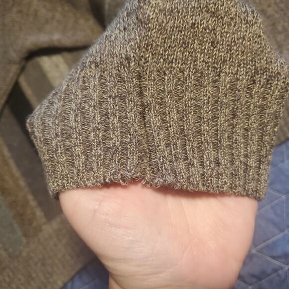 Vintage Norm Tompson Mens L Wavy Geometric 3D Biggie Cosby Muted Tans Sweater - Picture 3 of 9